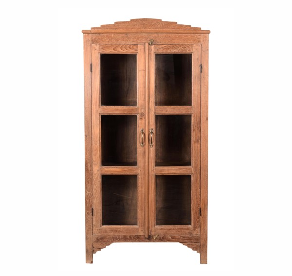 Vintage Vitrinenschrank mit Kranzaufsatz