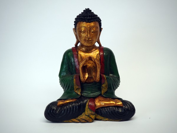 Bemalter Buddha aus Holz