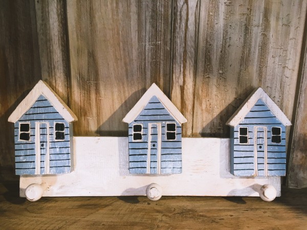 Garderobenleiste "Häuser", Palmholz, ca. 35 cm